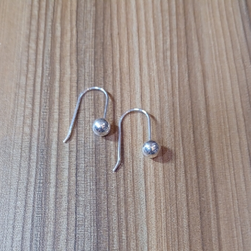 Elegant Silver Ball Drop Earrings